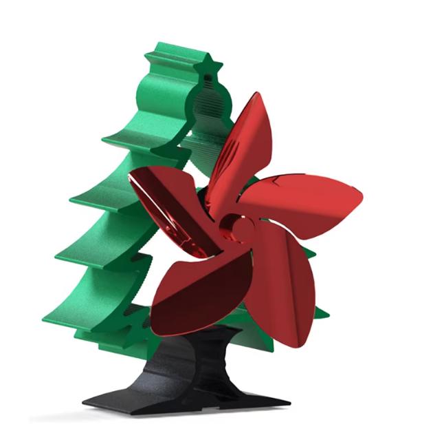 

Heat Powered Fireplace Fan Stove Fan Eco Decor - Auto Spinning Blades for Better Warmth, Silent No Electricity чорний