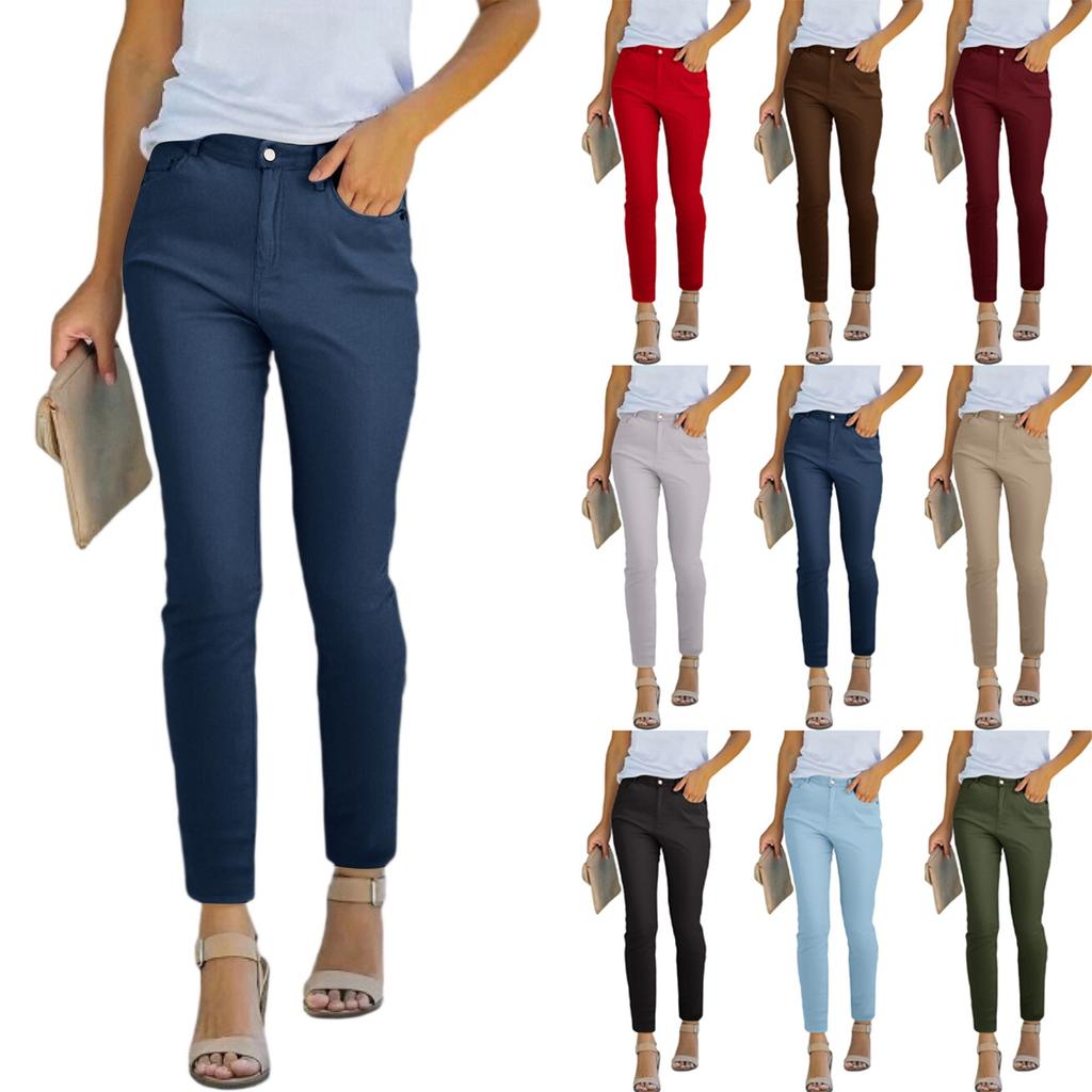 Women's Casual Pants Slim Fashion Fit Elastic Jeans Pants Pencil Pants