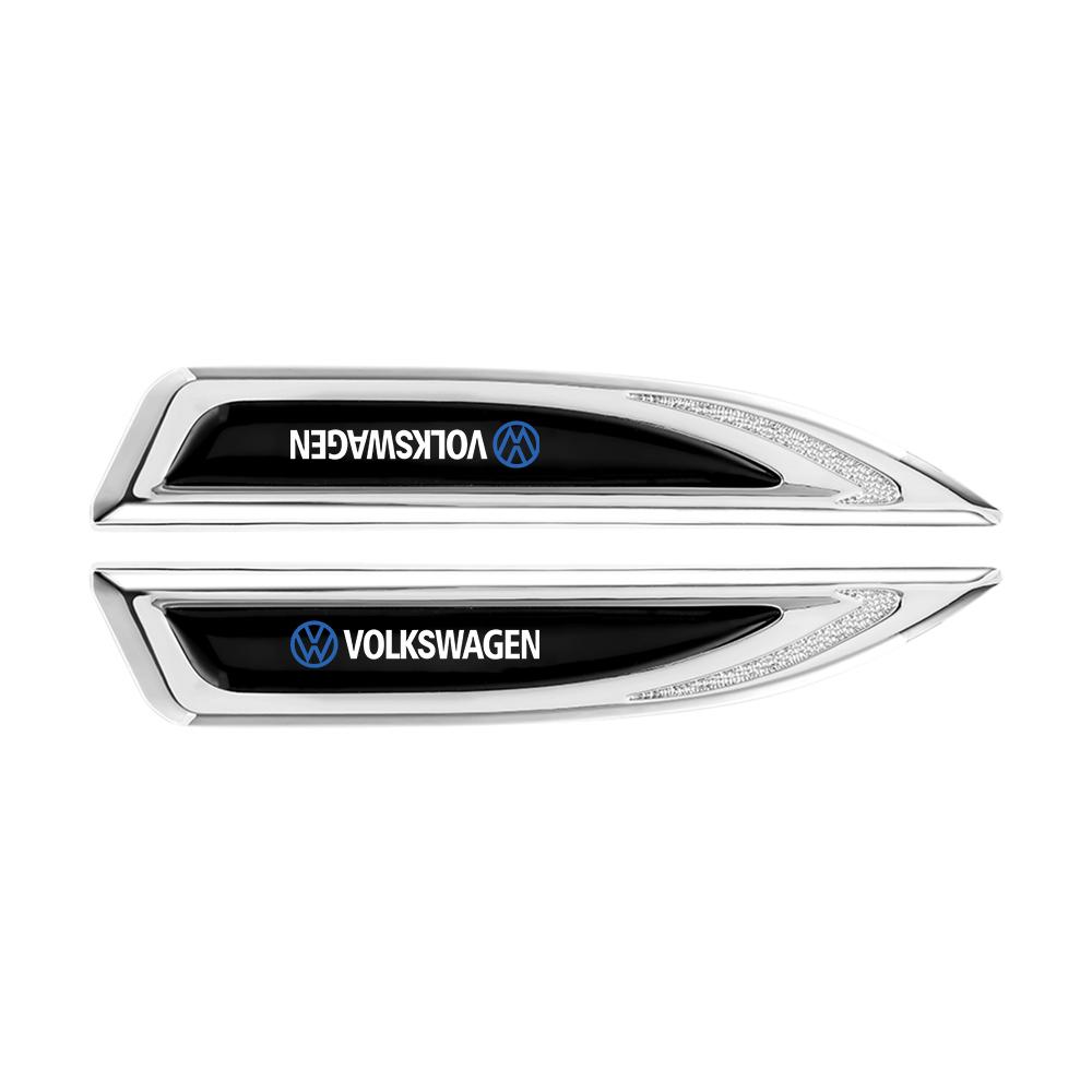 2Pcs Car Zinc Alloy Car Wing Right & Left Side Badge Fender Emblem Auto Valve for Volkswagen Polo 4 Motion Caddy MTM GTI CC Golf