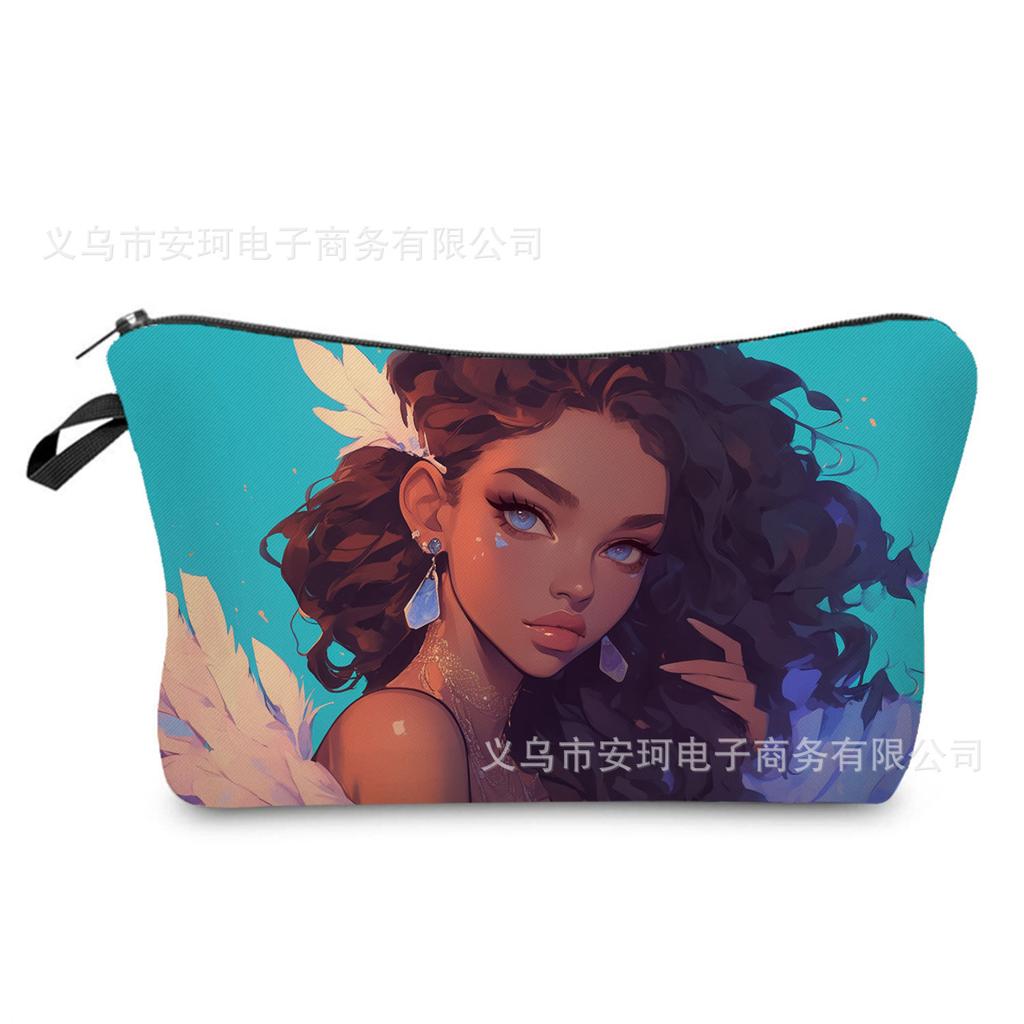 Women Girl Print Cosmetic Bag Toiletries Organize Travel Storage Case 6438