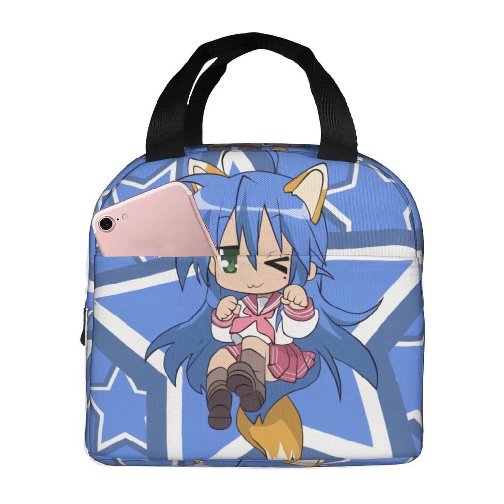 Anime Lucky Star Kawaii Portable Lunch Box for Women Multifunction Game Japanese Thermal Cooler Food Insulated Lunch Bag School