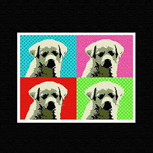 Hund Tier Kunst Panel, 15cm x 15cm, Klein, Hergestellt in Japan, Poster, Stilvolle Innendekoration, Wohnzimmer Dekoration, Buntes Pop Art Stoff Panel, pop-0019-S