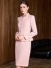 Elegant 'Yulin Fen Du' Women's Suit Dress - Spring/Autumn Waist-Cinching Professional Wear