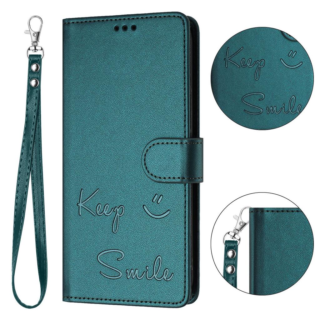 Custodia a Portafoglio in Pelle a Libro per Cubot Max 5 A10 P50 A20 A30 A40 P90 X100 Note 40 60 Design Embossato Keep Smile con Laccetto da Polso