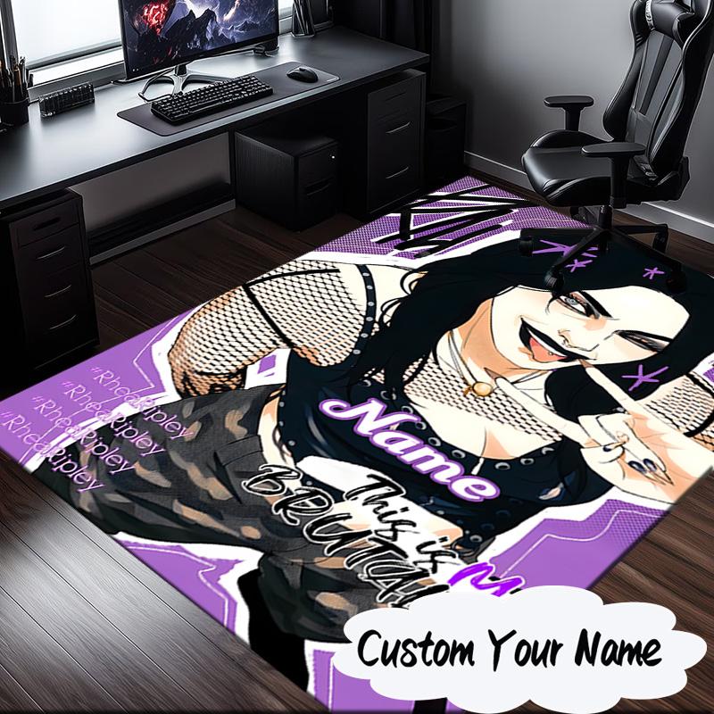 Custom Name Dark Beauty Rhea Ripley Carpet, Chair Rug,Area Rug for Office Bedroom Living Rooms Bedroom, Doormat Decor Christmas Fan Gifts