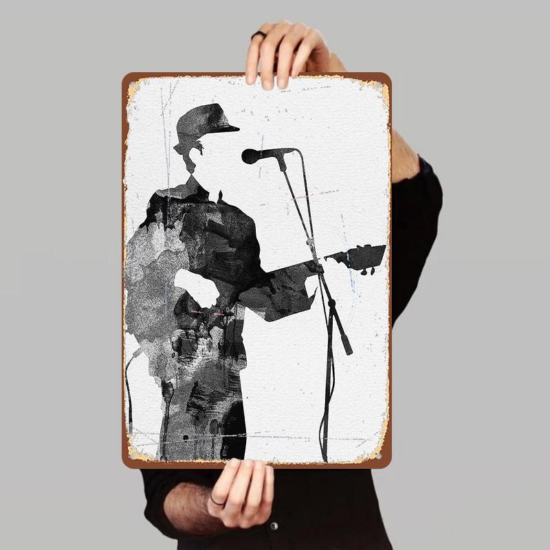 

Vintage Street Singer Guitar Microphone Metal Tin Sign Home Wall Decor Art Mural 7.9x11.8In(20x30cm)