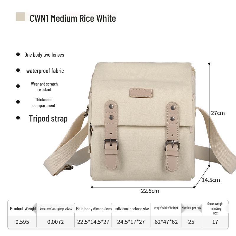 Cwatcun Japanese Style Canvas Crossbody DSLR Camera Bag