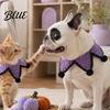 Adjustable Dog Bib Knitted Star Pet Bib Handmade Shape Cat Crochet Skin-friendly Collar with Black Pom-poms for Cats Small Dogs Halloween Outfit