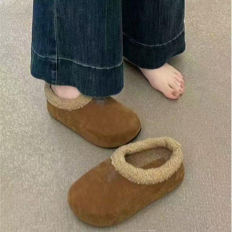 Wear Height-increasing Fluffy Shoes with Fleece and Warm Snow Shoes for Women's Autumn and Winter New Thick-soled Cotton Shoes for Women