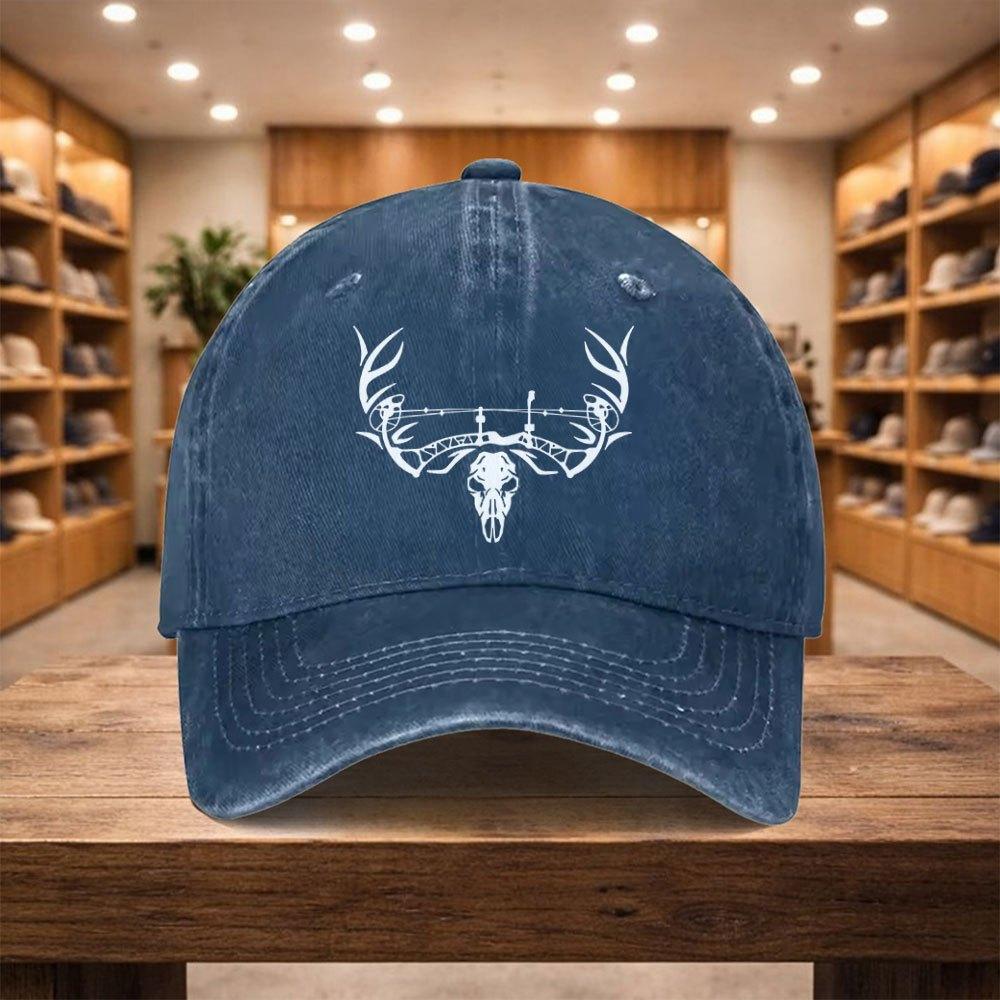 pc Baseball Cap a Casual Duckbill Hat New Style Antler Skull Versatile Hat Adjustable Sports Cap Suitable for Vacations Tra
