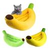 Banana Pet House with Removable Washable Cushion Soft Plush Cat Bed for All Seasons Semi-Enveloping Pet Bed for Cats Dogs