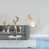 Elegant Reindeer Crystal Ball Sculpture Metal Figurine Ornament Deer Statue for Living Room Office