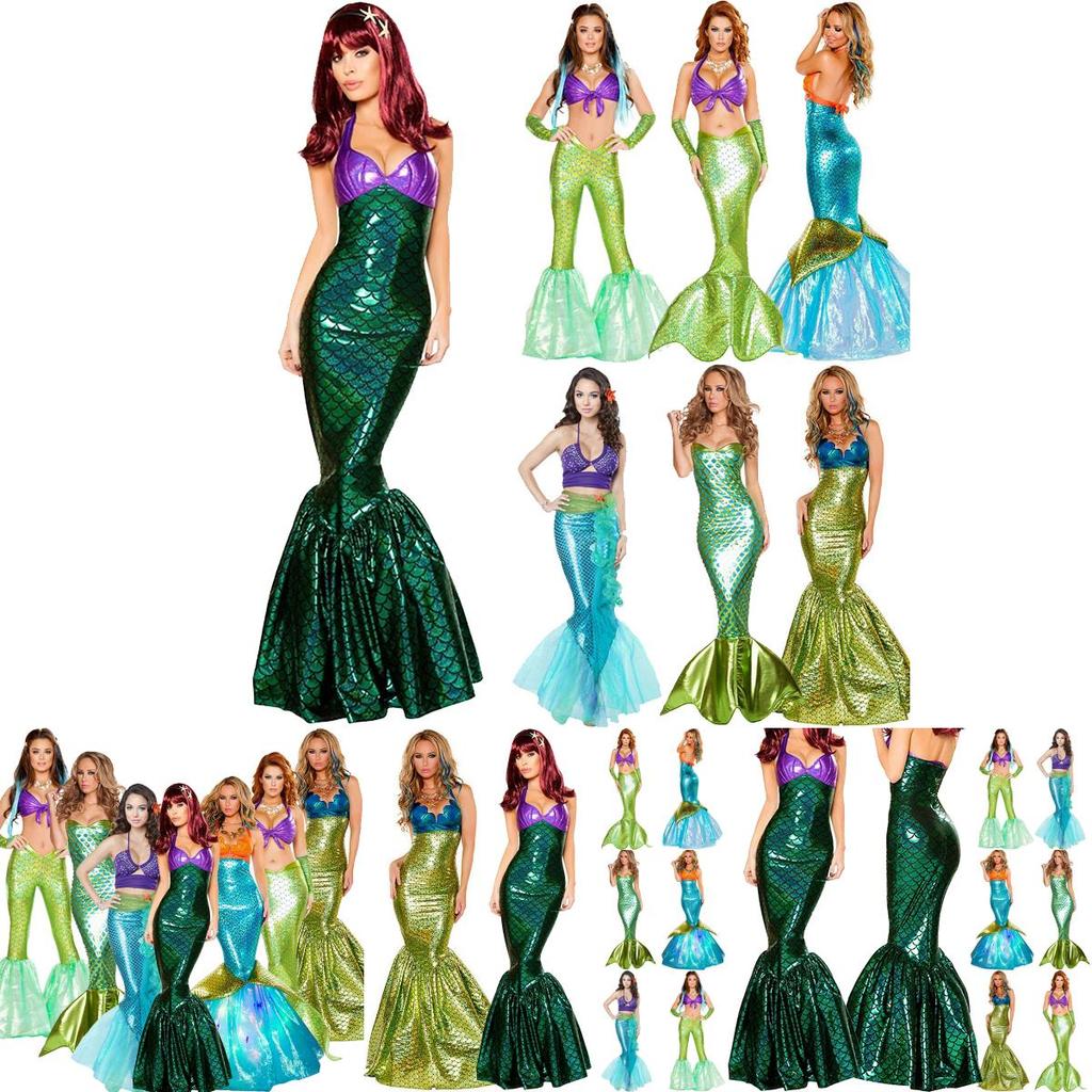 Captivating Floor Length Women Mermaid Costume Cosplay For Halloween And Parties