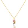 European and American new fashionable exquisite oil drop enamel pearl flower pendant necklace women's high-end collarbone chain