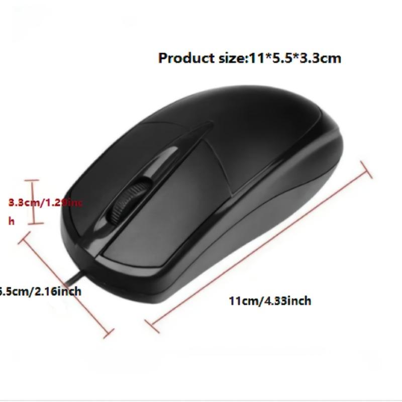 USB Optical Wired Mouse Laptop Home Office Mouse Anti Slip Roller 3D 1200DPI Game Mouse Computer Additions for PC Notebook Desktop General Mouse