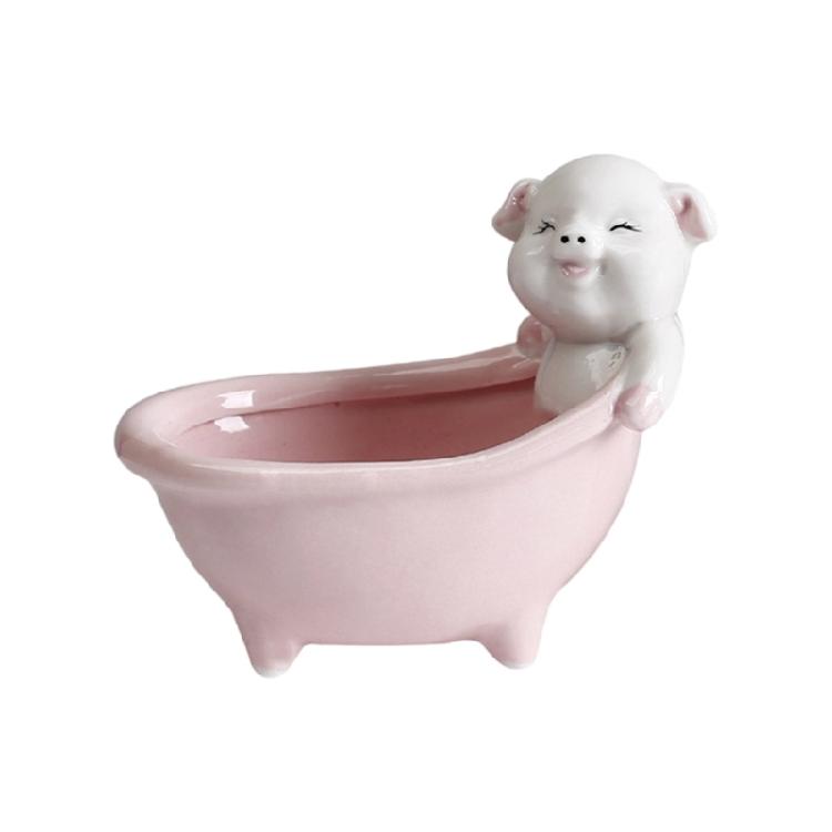 Pig/Bear Fleshy Plant Planter Pot Ceramic Small Planter Figurine Plant Pot for Mini Plant Maintenance Indoor Use