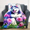 1pc Husky Puppy Blanket Lightweight Blanket Throw Blanket For Sofa, Bed, Travel, Camping, Livingroom, Office, Couch, Chair yy251010053