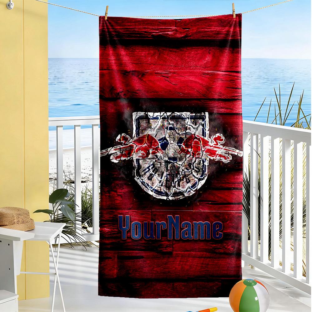 RB Leipzig Personalisierbares Namens-Strandtuch Superweich Saugfähig Ideal Für Reisen Outdoor Schwimmbad Yoga Surfen Camping Wandern Fitnessstudio Geschenk Urlaub