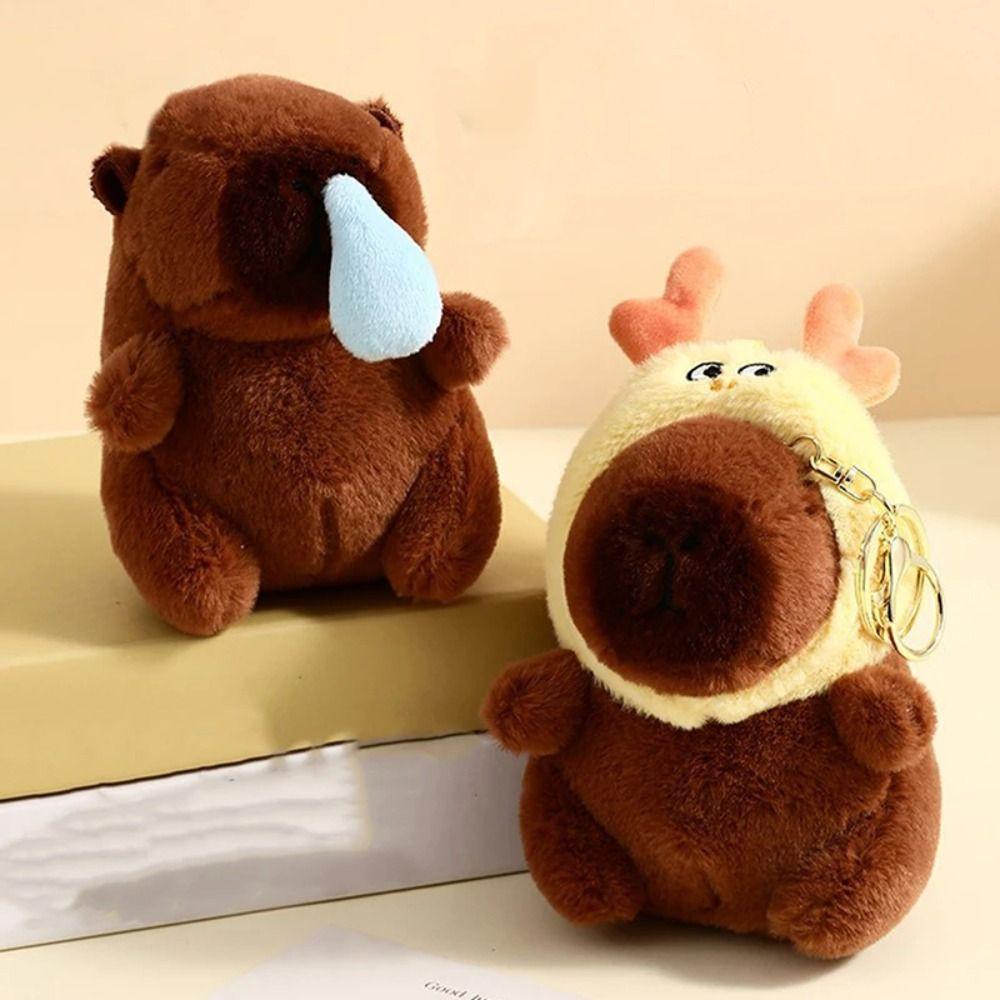 

Кукла из ткани Капибара Мягкая игрушка Капибара Водная морская свинка Подвеска Капибала плюшевый брелок Пара