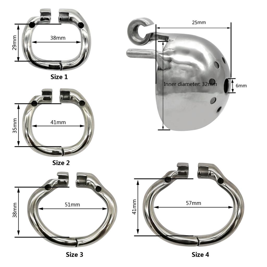 Ergonomické zařízení na mužskou cudnost Stealth Lock z nerezové oceli, klec na penis, zámek na penis, kroužek na penis, pás cudnosti, S077