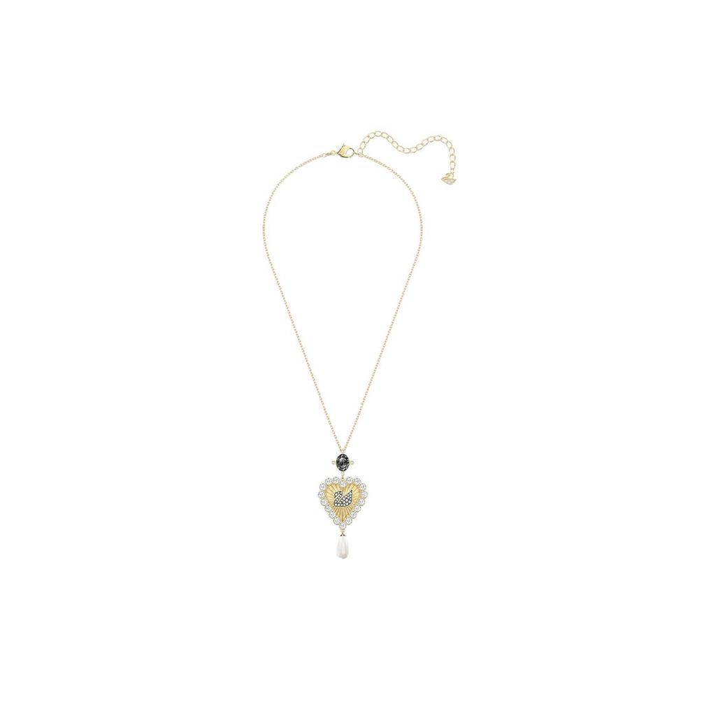 Swarovski Vintage Heart Swan Necklace Women Necklace Gold 5452384