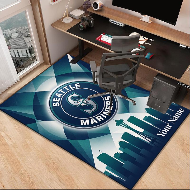Custom NameMariners Team Logo Carpet, Indoor Rug, Chair Rug, Living Rooms, Doormat Made From Polyester Home Decor Birthday Christmas Gifts