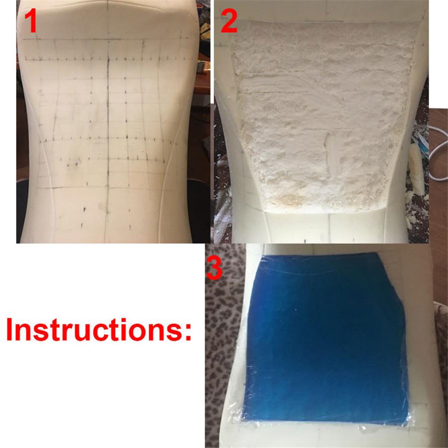 Universal Diy Modified 1Cm Thickness Polyurethane Elastic Fiber Gel Pad Motorcycle Seat Cushion Comfortable Mat Shock Absorption Mats 48X35Cm