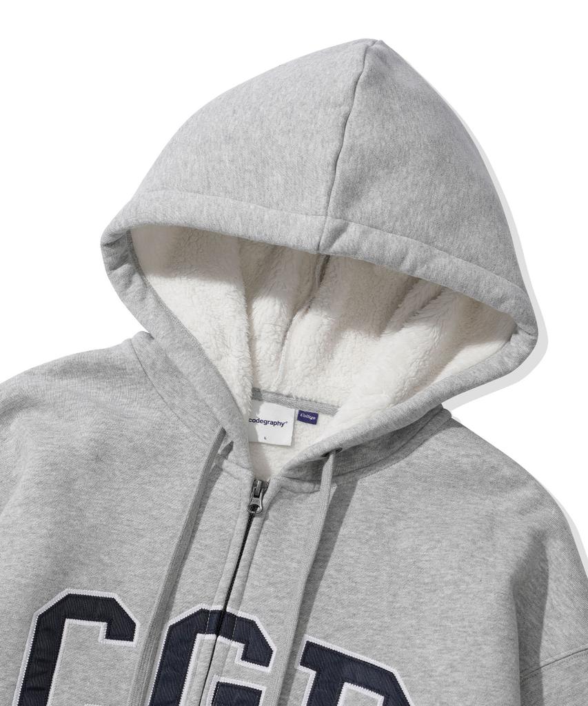 Cgp Arch Logo Boa Hoodie Zip-Up_Dark Grey