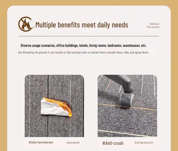 Anti-Slip Wear-Resistant Patchwork Carpet for Offices, Billiards Halls, Hotels, and Commercial Spaces