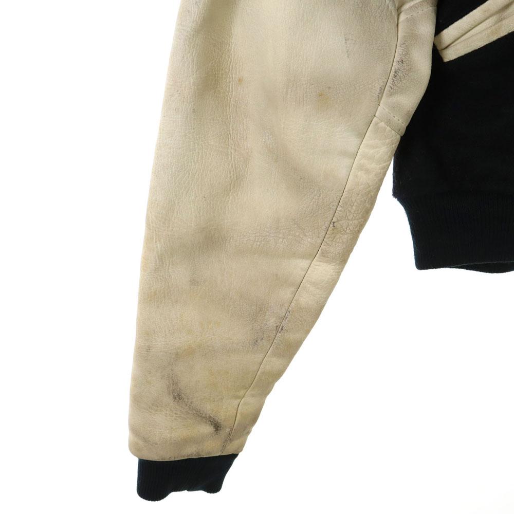 HYSTERIC GLAMOUR 80s Leather sleeves, wool blend, vintage Back embroidery Stajan Men's Used