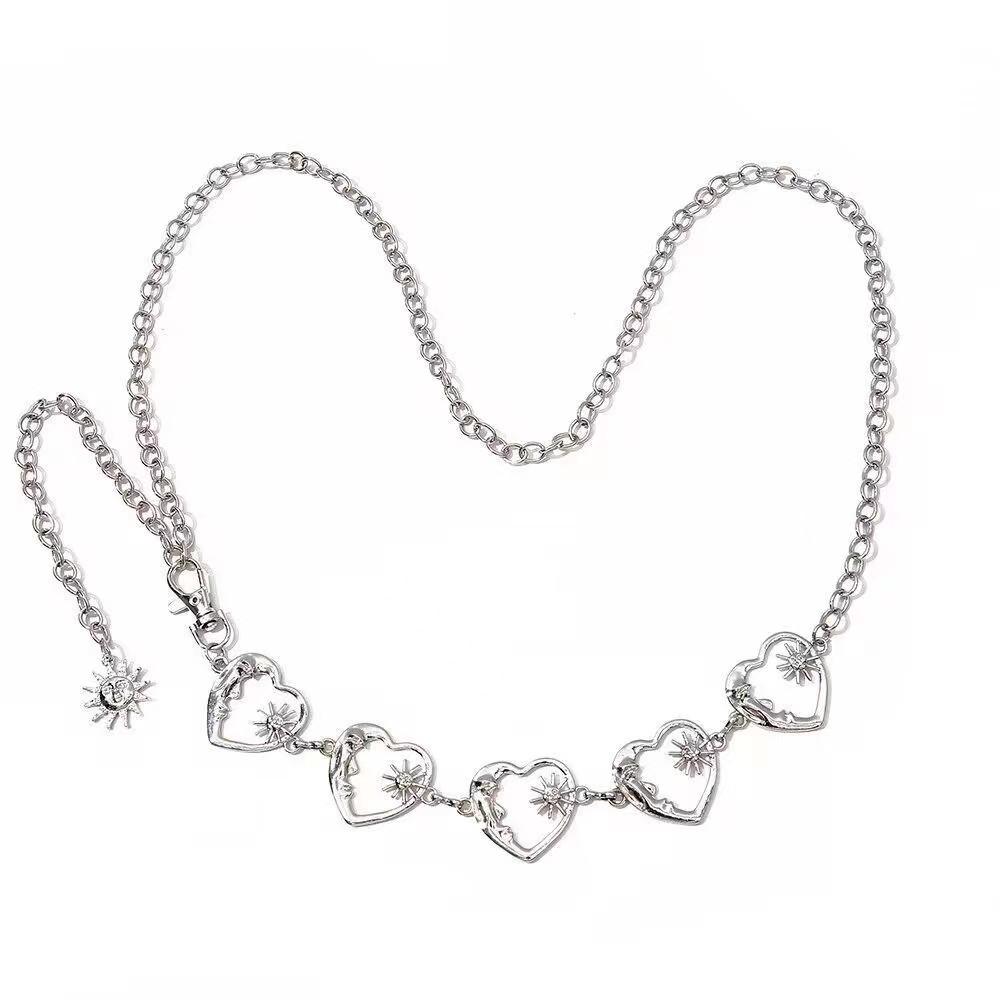 

Подсолнуховая поясная цепочка: Регулируемый металлический пояс для тела для женщин - Европейские и американские украшения