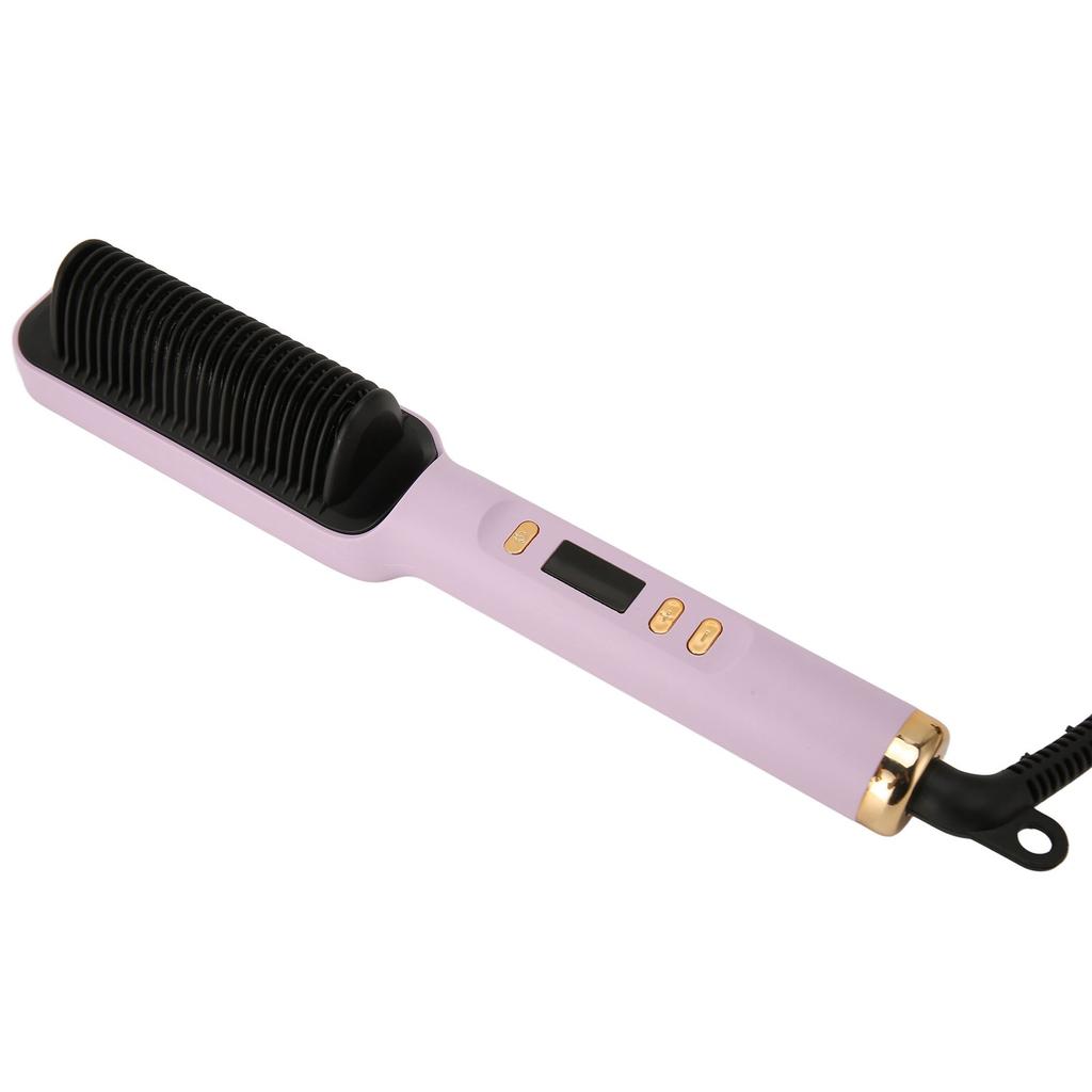 Spazzola Lisciante per Capelli a Ioni Negativi Display LCD Doppia Utilizzo Arricciacapelli Riscaldato e Pettine Lisciante