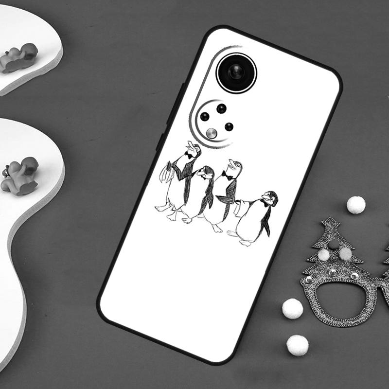 Cartoon Penguin Case For Honor 200 Pro X9c X9b X9a X8a X8b X7a X6a X8 X9 50 70 90 Magic 5 6 7 Lite Cover
