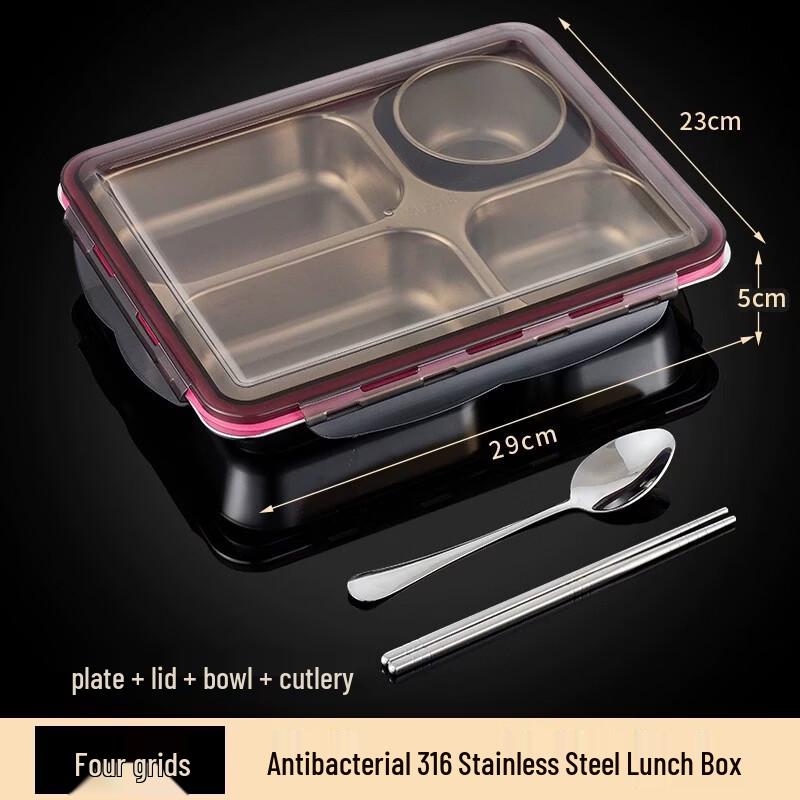Divided Stainless Steel Leak-Proof Lunch Box