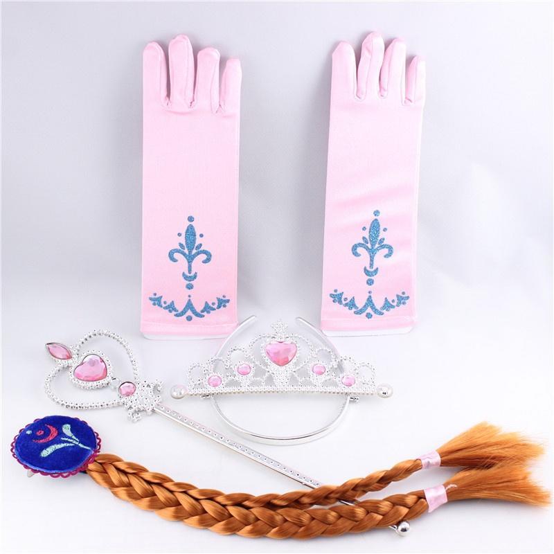 Girls Frozen Queen Elsa Anna Princess Crown Magic Wand Gloves Hair Piece Cosplay
