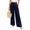 Damen High Waist Weite Hosen mit Taschen Entspannte Passform Gerades Bein Lässige Hosen Geeignet für den täglichen Gebrauch und die Arbeit