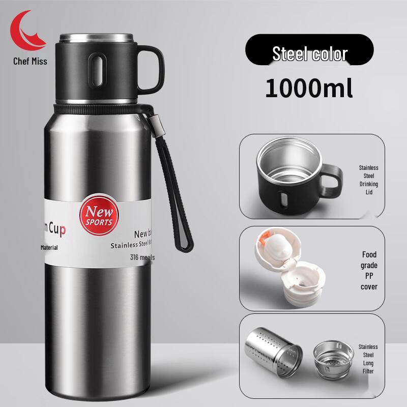 ChefMiss 316 Stainless Steel Insulated Tea Infuser Bottle
