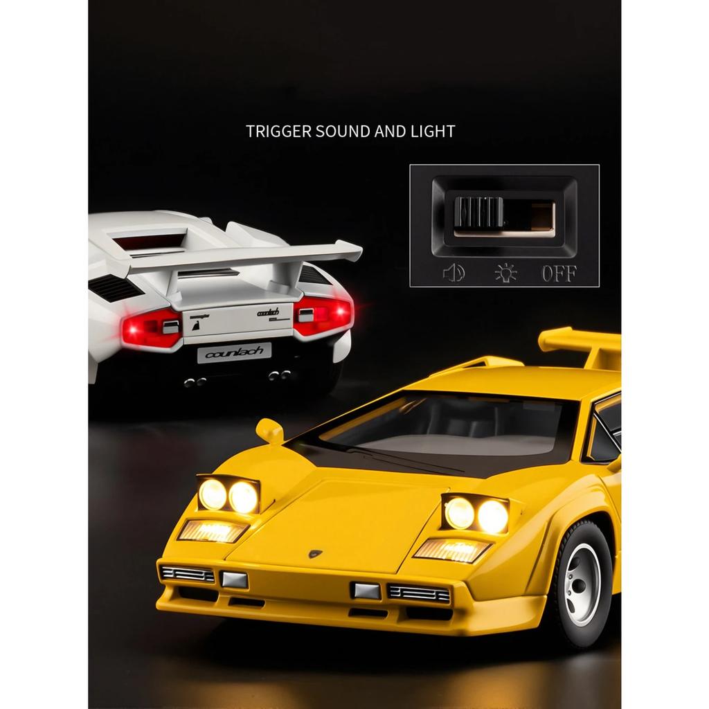 1/24 Lamborghinis LP500S Supercar Toy Car Model Wheel Steering Sound and Light Children's Toy Collectibles Birthday Gift