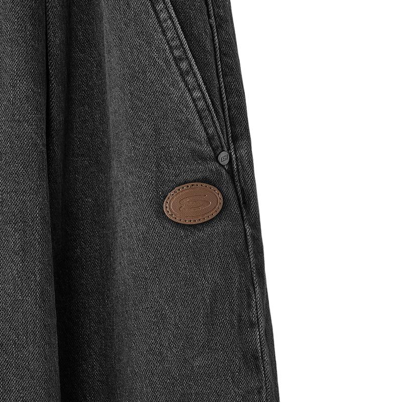 Skechers Sports Alliance Series Comfortable Skin-Friendly Warm Windproof Jeans Unisex Jeans Denim Faded-Gray L125U011-05GD