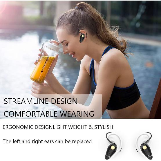 Bluetooth Headset, V5.0 Ultralight Wireless Headphone Cell Phone Earpiece with Mic Headsetcase,Volume Control, Handsfree Earbud,Compatible with