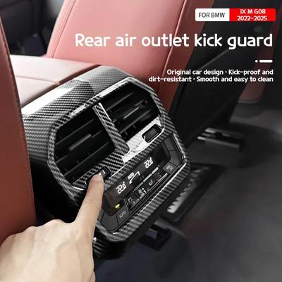 For BMW Ix IX40 IX50 M60 2025-2025 Car Carbon Fiber Rear Air Conditioner Out of Trend Protection Interior Decorative Accessori