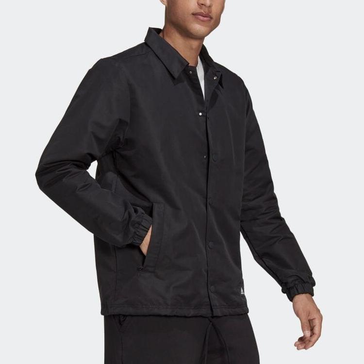 Adidas Sportswear Future Icon Coach Jacket With Stand Collar And Single-Breasted Design Men Outerwear Black H39794