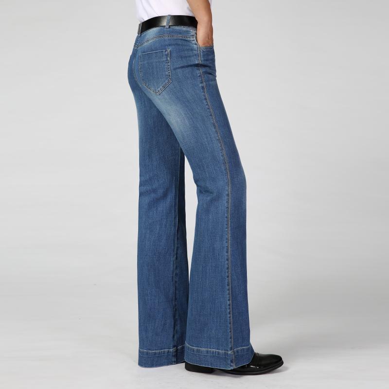 Pantalones vaqueros para hombre Pantalones vaqueros acampanados de talla grande para hombre Pantalones vaqueros acampanados de mezclilla microelástica Pantalones vaqueros de diseño clásico