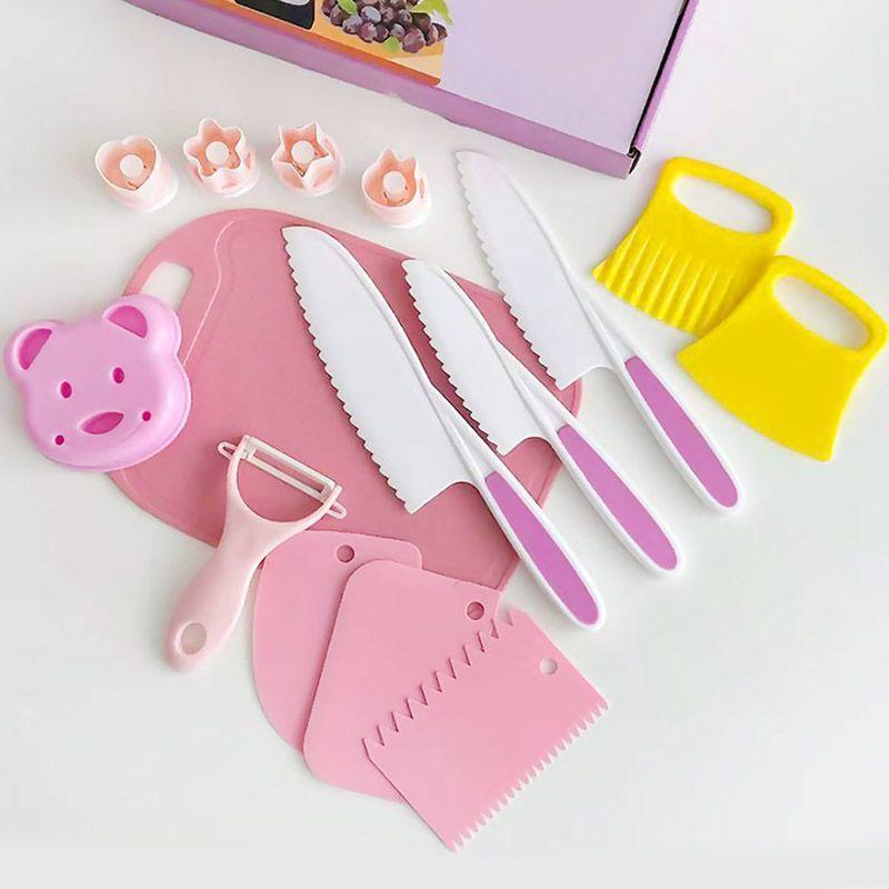 In Stock: Children's Safe Plastic Fruit & Vegetable Knife Set for Kids