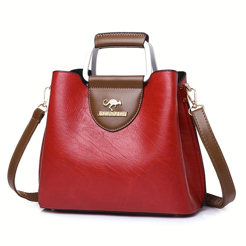 Schicke Handtasche im Vintage-Stil – elegante Umhängetasche aus PU-Leder, perfekt für den Alltag, vielseitiger Schultergurt, klassisches Design mit modernem Twist