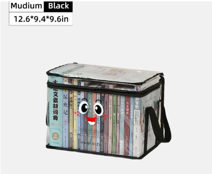 Foldable Book Box Student Dormitory Classroom Book Storage Box Transparent Waterproof Household Book Sorting Storage Box