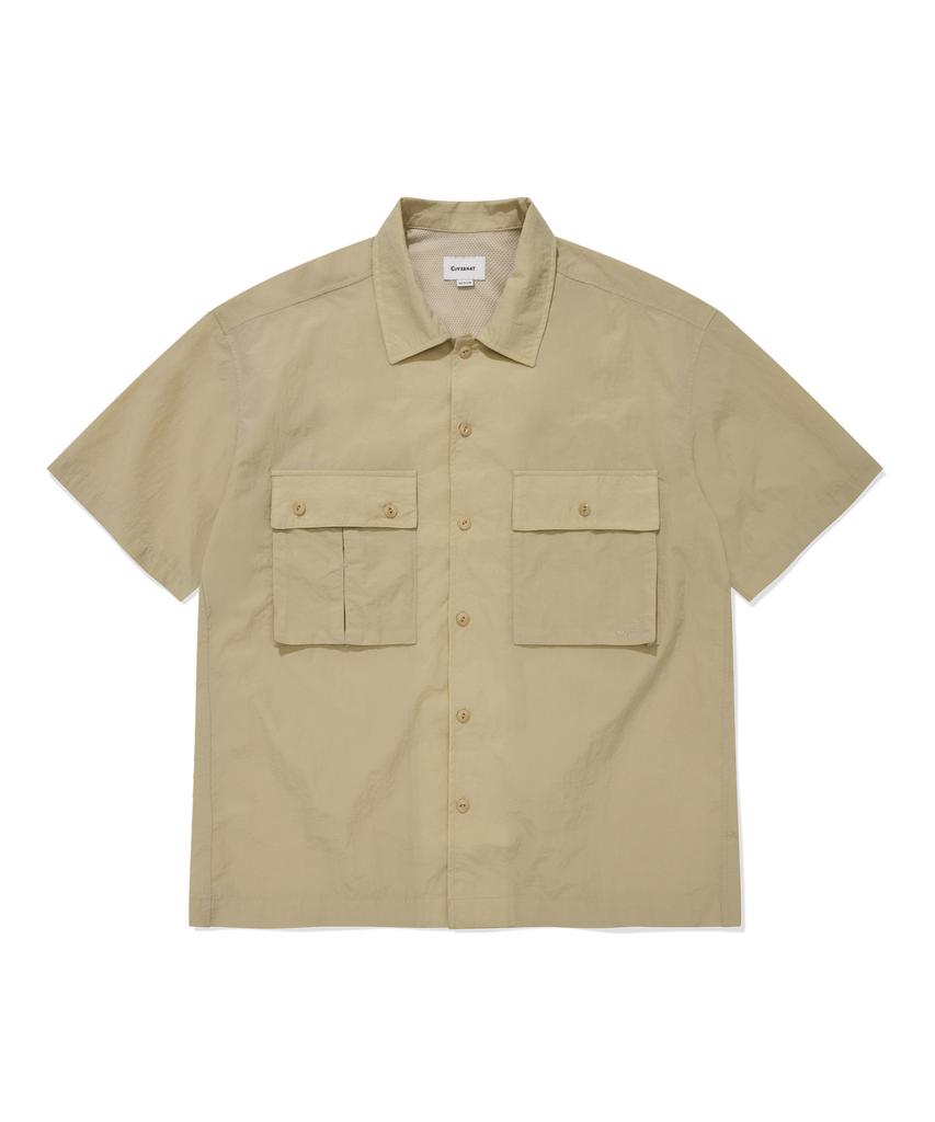 COVERNAT Nylon Fatigue Half Shirt Beige
