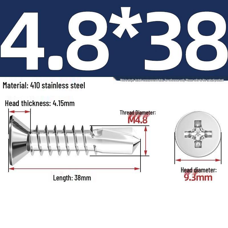 410 Stainless Steel Self-Drilling Flat Head Cross Countersunk Swallowtail Screws