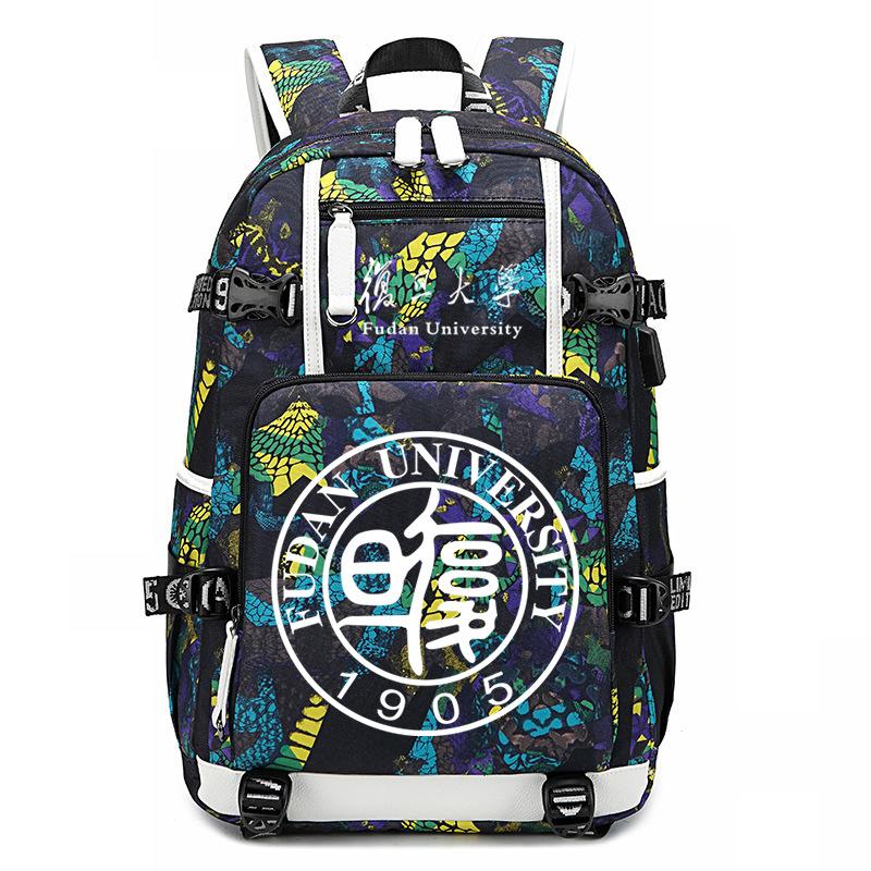 Famous school badge, college commemorative schoolbag, college style leisure backpack