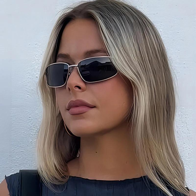 Women's y2k Sunglasses Stylish Gradient Lens Outdoor Shades Trendy Luxury Brand Design Metal Frame Eyewear Goggles